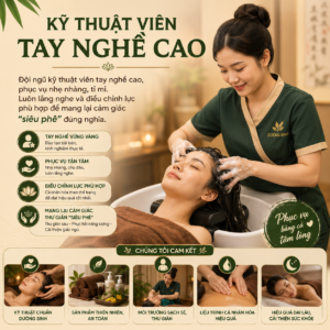 Kỹ thuật viên tay nghề cao Đội ngũ kỹ thuật viên tay nghề cao, phục vụ nhẹ nhàng, tỉ mỉ. Luôn lắng nghe và điều chỉnh lực phù hợp để mang lại cảm giác “siêu phê” đúng nghĩa.