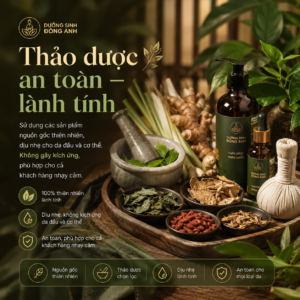 Thảo dược an toàn – lành tính Sử dụng các sản phẩm nguồn gốc thiên nhiên, dịu nhẹ cho da đầu và cơ thể. Không gây kích ứng, phù hợp cho cả khách hàng nhạy cảm.
